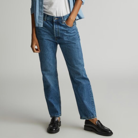 Everlane The Rigid Slouch Jean, Washed Indigo, Size 27 - Picture 1 of 8